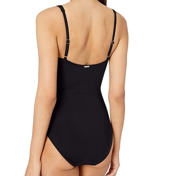 Calvin Klein Pleated One Piece Swimsuit - Picture 3 of 6